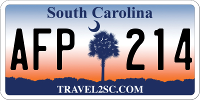 SC license plate AFP214