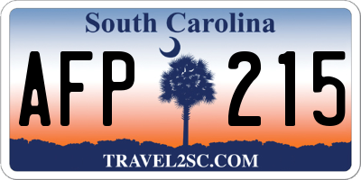 SC license plate AFP215