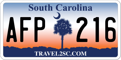 SC license plate AFP216