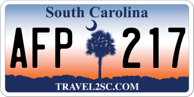 SC license plate AFP217