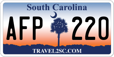 SC license plate AFP220