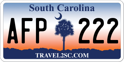 SC license plate AFP222