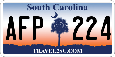 SC license plate AFP224