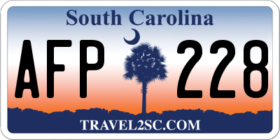 SC license plate AFP228