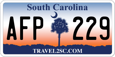 SC license plate AFP229