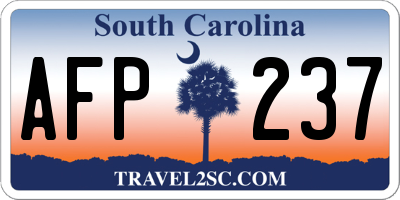 SC license plate AFP237