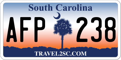 SC license plate AFP238