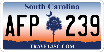 SC license plate AFP239