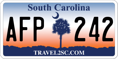SC license plate AFP242