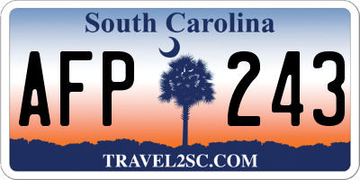 SC license plate AFP243