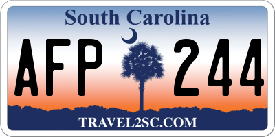 SC license plate AFP244
