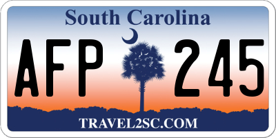 SC license plate AFP245