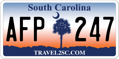 SC license plate AFP247