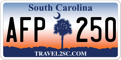 SC license plate AFP250
