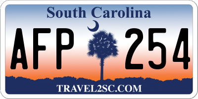 SC license plate AFP254