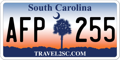 SC license plate AFP255