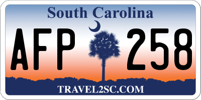 SC license plate AFP258
