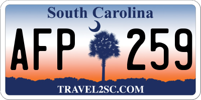 SC license plate AFP259