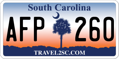 SC license plate AFP260
