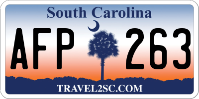 SC license plate AFP263