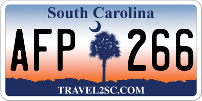 SC license plate AFP266