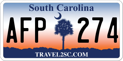 SC license plate AFP274