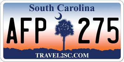 SC license plate AFP275