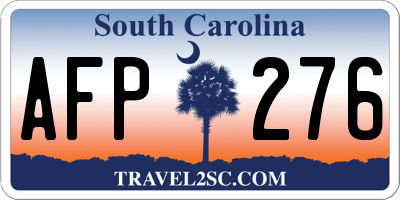 SC license plate AFP276