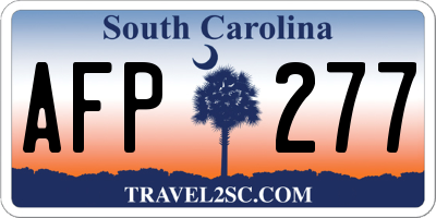 SC license plate AFP277