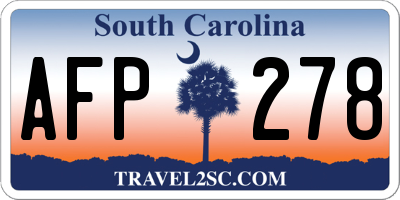 SC license plate AFP278
