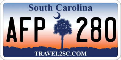SC license plate AFP280
