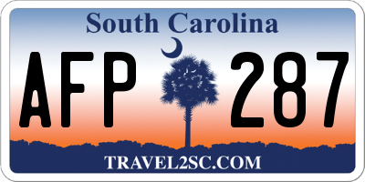 SC license plate AFP287