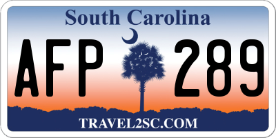 SC license plate AFP289