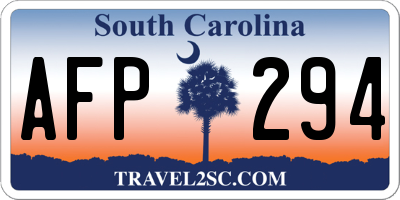 SC license plate AFP294