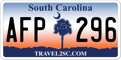 SC license plate AFP296