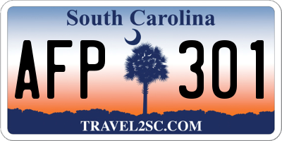SC license plate AFP301