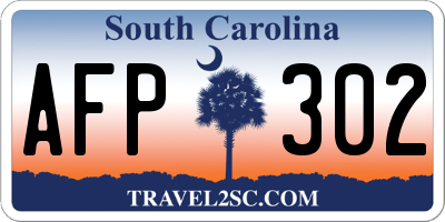 SC license plate AFP302