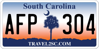 SC license plate AFP304