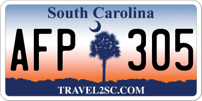 SC license plate AFP305