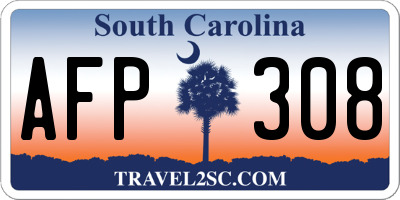 SC license plate AFP308