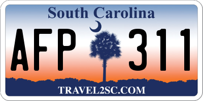 SC license plate AFP311