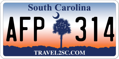 SC license plate AFP314