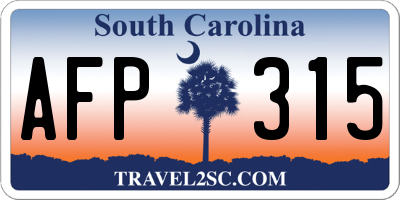 SC license plate AFP315