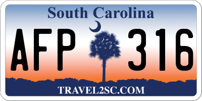 SC license plate AFP316