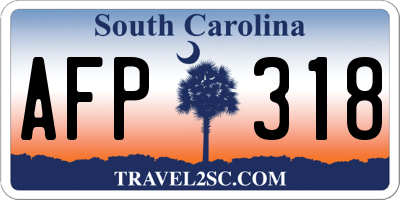 SC license plate AFP318