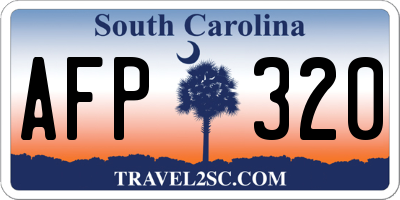 SC license plate AFP320