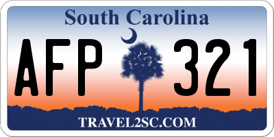 SC license plate AFP321
