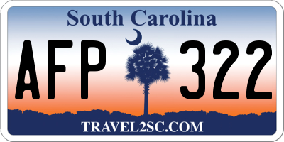 SC license plate AFP322