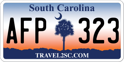 SC license plate AFP323