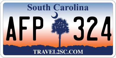 SC license plate AFP324